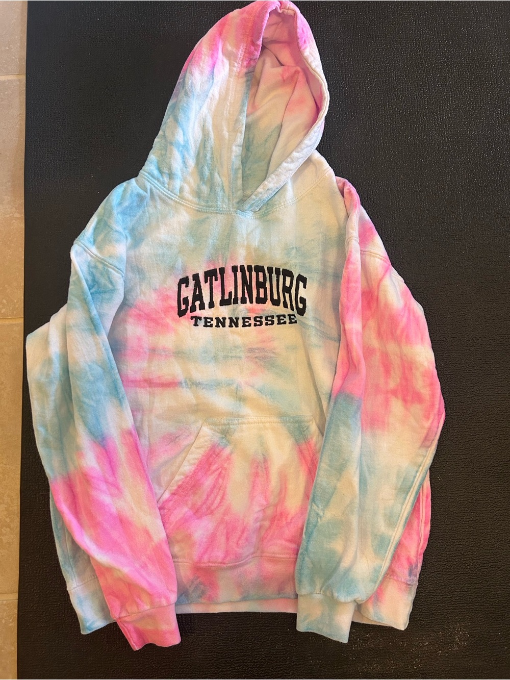 Kids Gatlinburg Tennessee Tie-Dye Hoodie - Pink & Blue